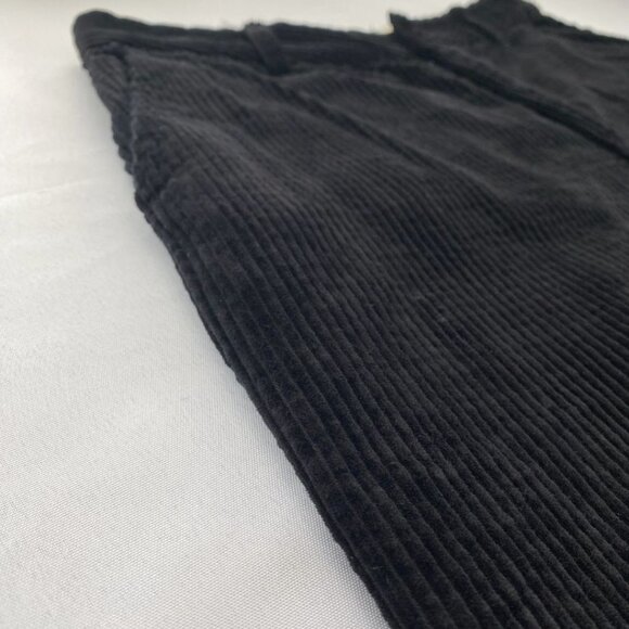 SEE U SOON ANTHROPOLOGIE BLACK CORDUROY WIDE LEG ANKLE TROUSERS PANT - 6 - Picture 6 of 10
